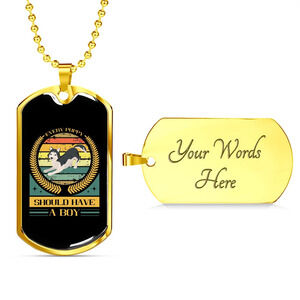 Puppy Boy Yellow Personalized Engraved Gold Dog Tag Necklace Custom Name Date G